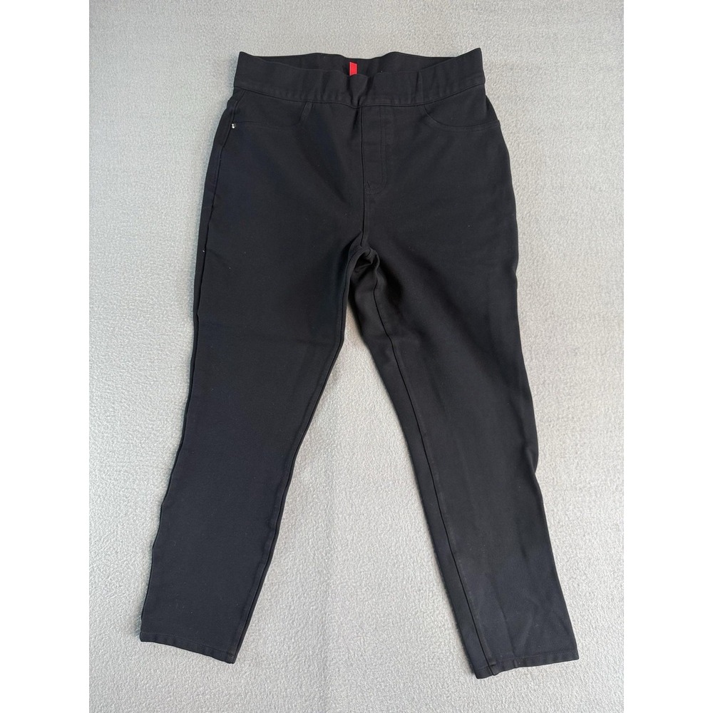 Spanx Jegging Leggings Womens L Black Mid Rise Pull On Stretch Shaping Pockets